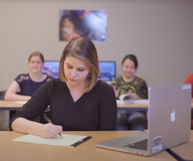 Student at desk
